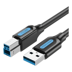 Câble d'imprimante Vention - Longueur : 1,5 m - USB-A vers USB-B 3.0 - Vitesse de transfert jusqu'à 5 Gbit/s - PVC - Finition ni