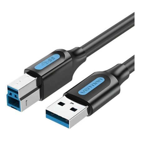 Câble d'imprimante Vention - Longueur : 1,5 m - USB-A vers USB-B 3.0 - Vitesse de transfert jusqu'à 5 Gbit/s - PVC - Finition ni