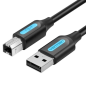 Câble d'imprimante Vention - Longueur : 15 m - USB-A - USB-B - Vitesse de transfert jusqu'à 480 Mbps - PVC - Noyau en ferrite -