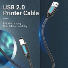 Câble d'imprimante Vention - Longueur : 15 m - USB-A - USB-B - Vitesse de transfert jusqu'à 480 Mbps - PVC - Noyau en ferrite -