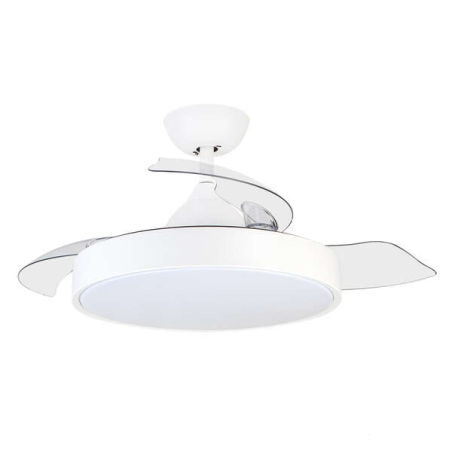 Orbegozo CP 119105 Ventilateur de Plafond Elegance - Moteur DC Puissant - Pales Rétractables - Lumière LED 3 Températures - Télé