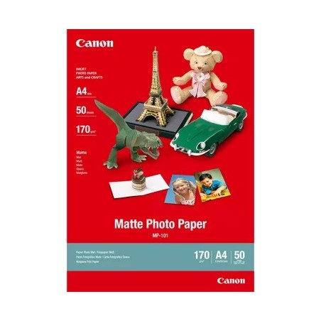 ✅ Canon MP-101 Papier Photo Mat A4 170gr 50 Feuilles couleur Blanc en stock