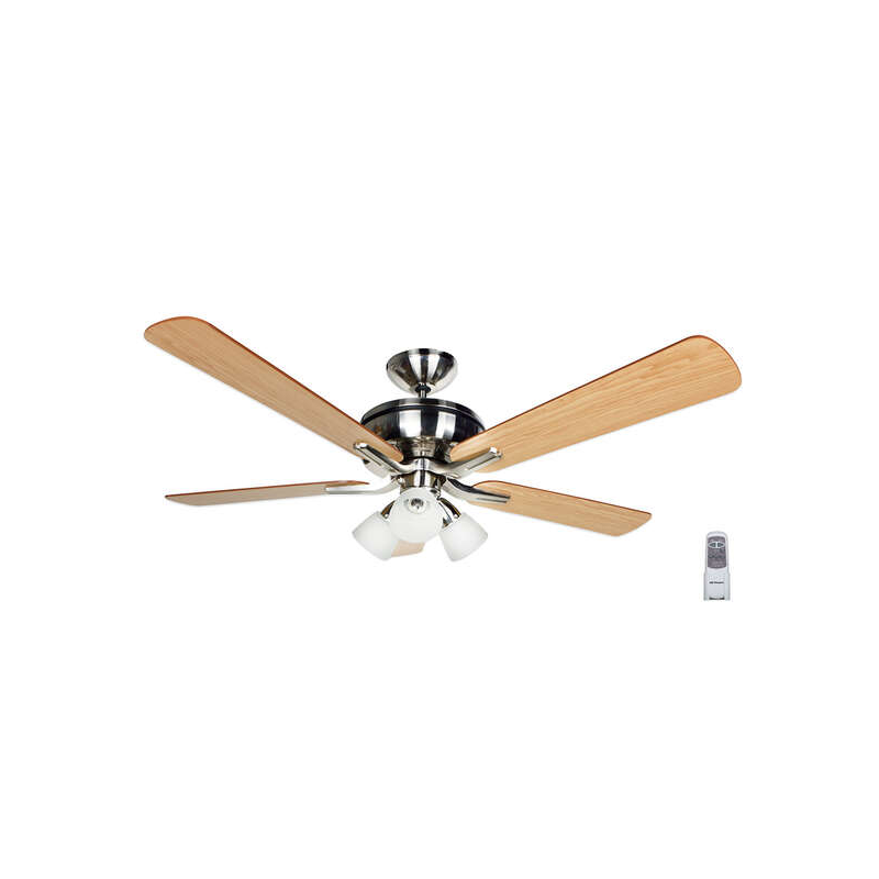 Orbegozo CP 68132 Ventilateur de Plafond avec Système Réversible - Refroidit en été et réchauffe en hiver - Silencieux et à 3 Vi