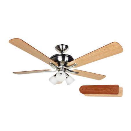 Orbegozo CP 68132 Ventilateur de Plafond avec Système Réversible - Refroidit en été et réchauffe en hiver - Silencieux et à 3 Vi
