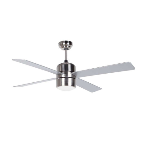Orbegozo CP 72120 Ventilateur de Plafond en Acier Inoxydable - Pales Argentées - Système de Ventilation Réversible - Télécommand