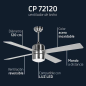 Orbegozo CP 72120 Ventilateur de Plafond en Acier Inoxydable - Pales Argentées - Système de Ventilation Réversible - Télécommand