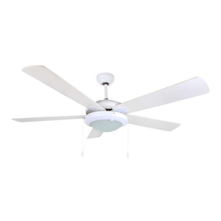 Orbegozo CP 82132 Ventilateur de Plafond Écologique - 5 Pales Réversibles - Ventilateur de Plafond avec 2 Ampoules - Système de