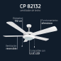 Orbegozo CP 82132 Ventilateur de Plafond Écologique - 5 Pales Réversibles - Ventilateur de Plafond avec 2 Ampoules - Système de