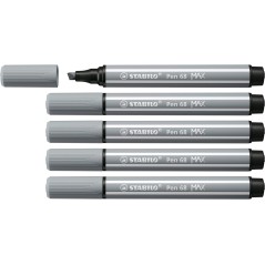 ✅ Lot de 5 Marqueurs Stabilo Pen 68 MAX Gris couleur gris en stock