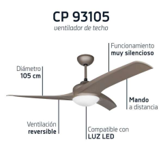 Orbegozo CP 93105 Ventilateur de Plafond Efficace - Silencieux & Réver