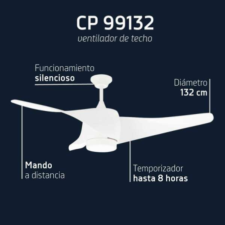 Ventilateur de plafond intelligent Orbegozo CPW 04132 blanc