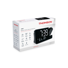 Radio-réveil Thomson CP100T - Projection et température intérieure - Double alarme - Noir