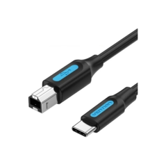 Câble d'imprimante Vention - Longueur : 3 m - USB-C - USB-B - Vitesse de transfert jusqu'à 480 Mbps - PVC - Finition nickelée -