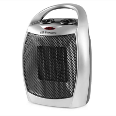 Orbegozo CR 5016 Chauffage céramique argenté - Thermostat réglable - 2 niveaux de puissance - Protection contre la surchauffe -