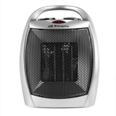 Orbegozo CR 5016 Chauffage céramique argenté - Thermostat réglable - 2 niveaux de puissance - Protection contre la surchauffe -