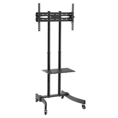 Cromad Support de Sol à Roulettes pour TV 37"-70" - Roues Verrouillables - Plateau Multifonction - Poids Max 40Kg - VESA 600X400