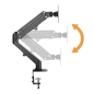 Support de table Cromad avec piston à gaz pour 2 écrans 17"-27" - Réglable en hauteur, pivotant et inclinable - Gestion des câbl