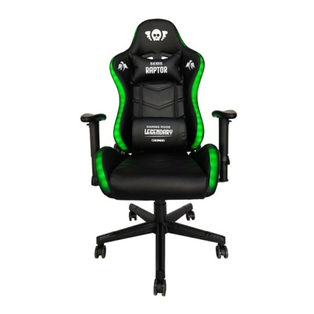 Chaise de jeu Cromad Raptor Legendary Series - Hauteur réglable avec piston à gaz de classe 2 - Inclinable jusqu'à 180° - Coussi