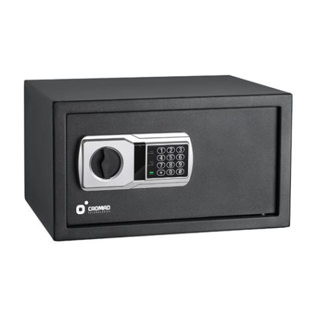 Coffre-fort électronique Cromad - Niveau de sécurité élevé - 3 à 8 chiffres - Charnières dissimulées - Clé de secours incluse -