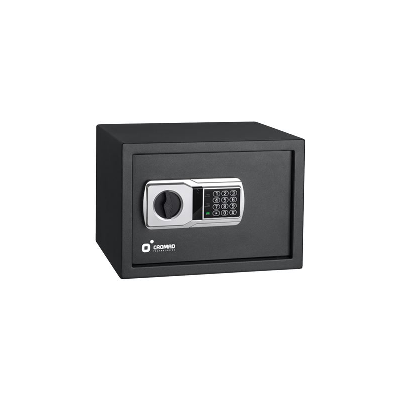 Coffre-fort électronique Cromad - Niveau de sécurité élevé - 3 à 8 chiffres - Charnières dissimulées - Clé de secours incluse -