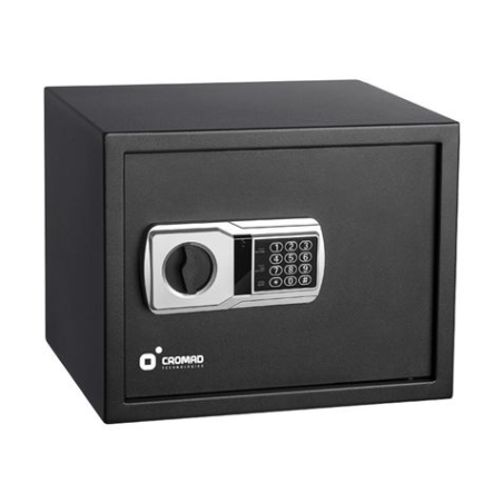 Coffre-fort électronique Cromad - Niveau de sécurité élevé - 3 à 8 chiffres - Charnières dissimulées - Clé de secours incluse -