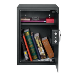 Coffre-fort électronique Cromad - Niveau de sécurité élevé - 3 à 8 chiffres - Charnières dissimulées - Clé de secours incluse -
