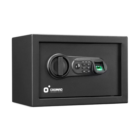 Coffre-fort électronique Cromad - Niveau de sécurité élevé - 4 à 8 chiffres - Empreinte digitale - Charnières cachées - Clé de s