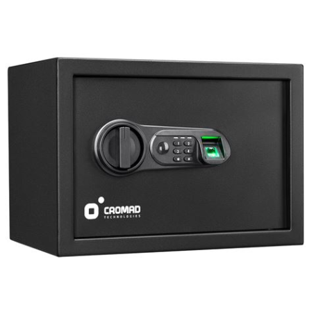 Coffre-fort électronique Cromad - Niveau de sécurité élevé - 4 à 8 chiffres - Empreinte digitale - Charnières cachées - Clé de s