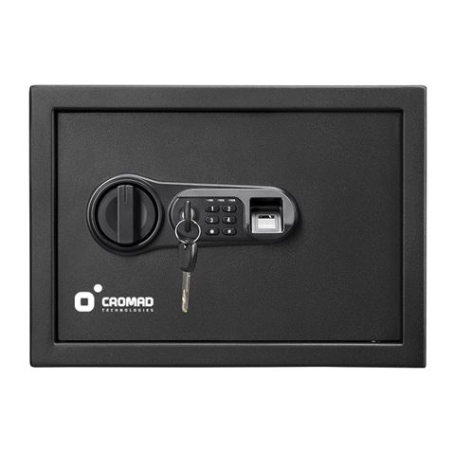 Coffre-fort électronique Cromad - Niveau de sécurité élevé - 4 à 8 chiffres - Empreinte digitale - Charnières cachées - Clé de s