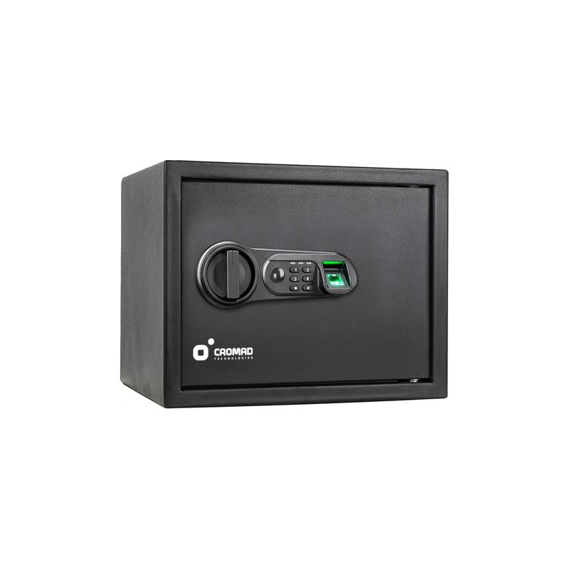 Coffre-fort électronique Cromad - Niveau de sécurité élevé - 4 à 8 chiffres - Empreinte digitale - Charnières cachées - Clé de s