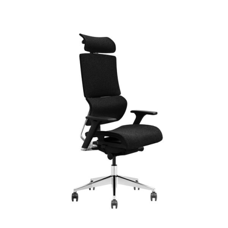 Chaise de bureau Cromad Senior SE1500 - Hauteur réglable avec vérin à gaz de grade 4 - Appuie-tête et dossier réglables - Suppor