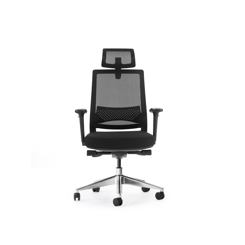 Chaise de bureau Cromad Senior SE1600 - Hauteur réglable avec vérin à gaz de grade 4 - Support lombaire et appui-tête réglables