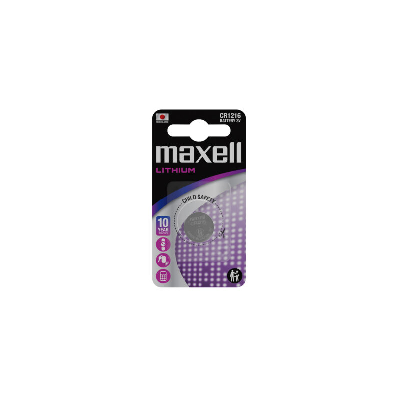 Maxell Pack de 1 Pila Litio de Boton CR1216 3V