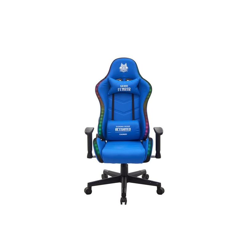 Fauteuil gaming Cromad Fenrir Series RGB - Structure robuste - Revêtement en similicuir de haute qualité - Hauteur réglable par