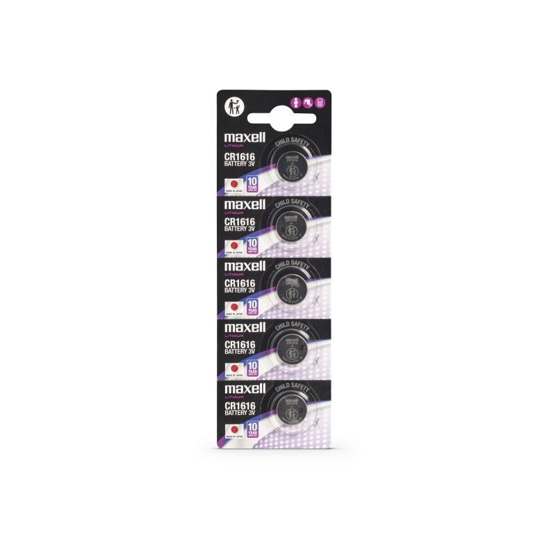 Maxell Pack de 5 Pilas Litio de Boton CR1616 3V