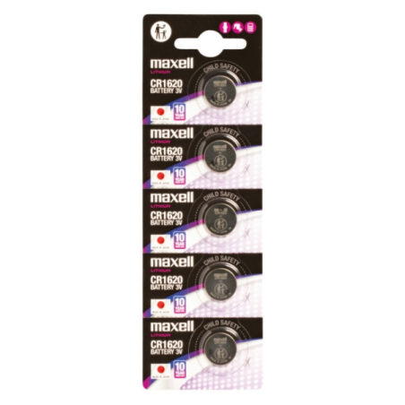 Lot de 5 piles 3 V Maxell Lithium CR1620