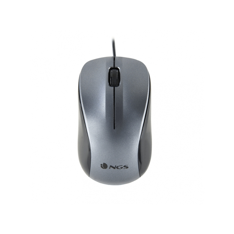 Souris USB NGS Crew 1200dpi - 3 Boutons - Utilisation Ambidextre - Câble 1,30m - Couleur Gris/Noir