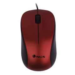 NGS Crew Souris USB 1200dpi - 3 Boutons - Utilisation Ambidextre - Câble 1.30m - Couleur Rouge/Noir