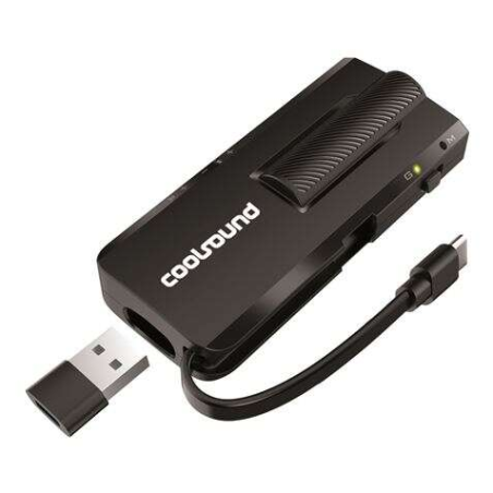 Carte son externe Coolsound 7.1 USB-C - Adaptateur vers USB-A - Entrées microphone, casque 3,5 mm 3 broches, casque + microphone