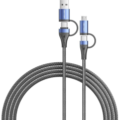 Câble USB-C Vention - Puissance jusqu'à 100 W - Longueur 2 m - Adaptateur USB-A - Adaptateur micro-USB - Vitesse jusqu'à 480 Mbi