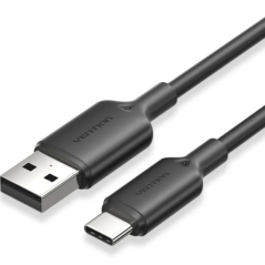 Câble USB 2.0 Vention - Puissance jusqu'à 60 W - Longueur 1 m - USB-A vers USB-C - Vitesse jusqu'à 480 Mbit/s - Noir