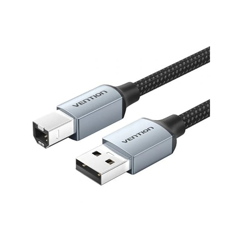 Câble d'imprimante Vention - Longueur : 10 m - USB-A - USB-B - Vitesse de transfert jusqu'à 480 Mbps - Gaine tressée en coton et