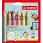 Lot de 6 crayons Stabilo Woody Pastel 3-en-1 + Taille-Crayon