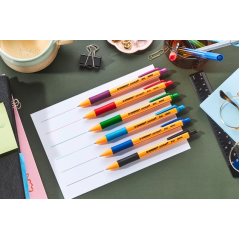 Présentoir Stabilo Pointball avec 38 stylos rétractables - Pointe 1 mm - Encre à base d'huile - Rechargeable - 87 % de plastique