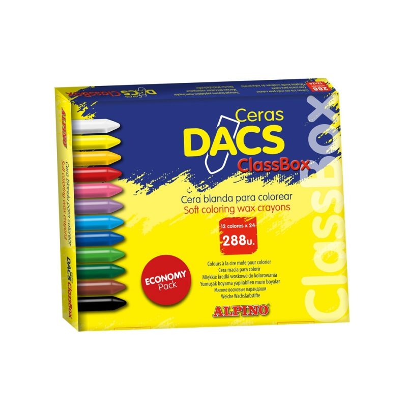 Crayons de couleur Alpino Dacs, paquet économique de 288 crayons de couleur doux - Texture crémeuse - Mélangeables - Peinture li