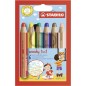 Lot de 6 crayons Stabilo Woody Pastel 3-en-1