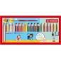Stabilo Woddy Lot de 18 crayons de couleur 3 en 1 comprenant pastel + taille-crayon + pinceau n°8 - crayon de couleur, cire et