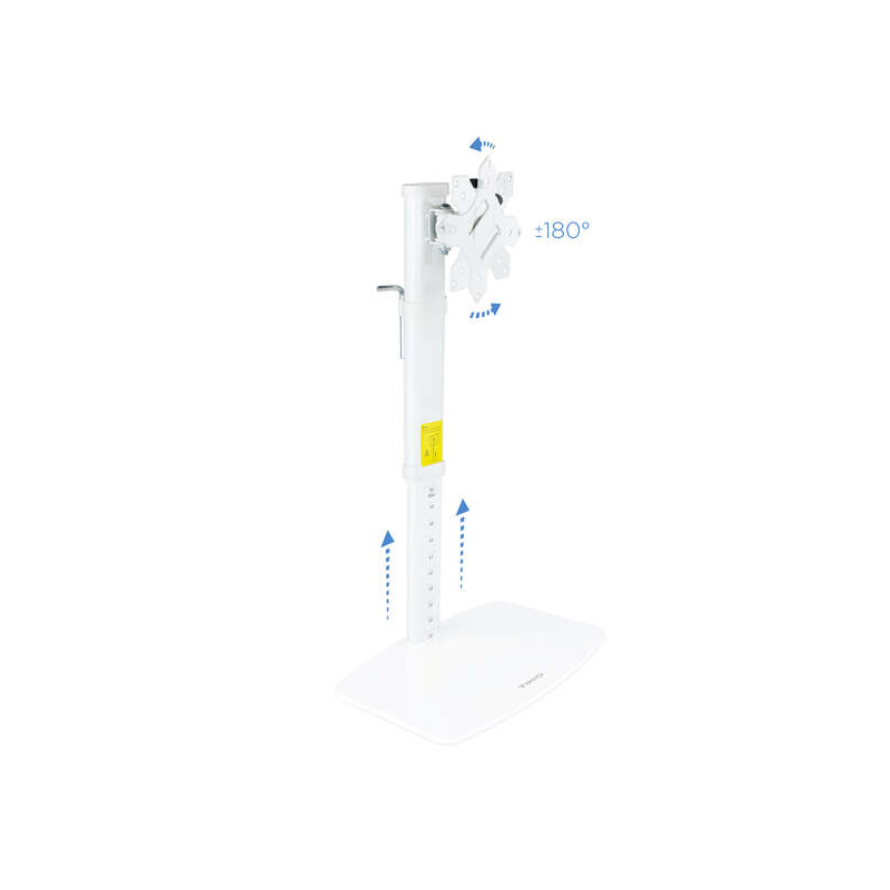 Support de table pour écran pivotant inclinable Tooq 17-27" - Couleur blanche