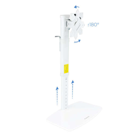 Support de table pour écran pivotant inclinable Tooq 17-27" - Couleur blanche