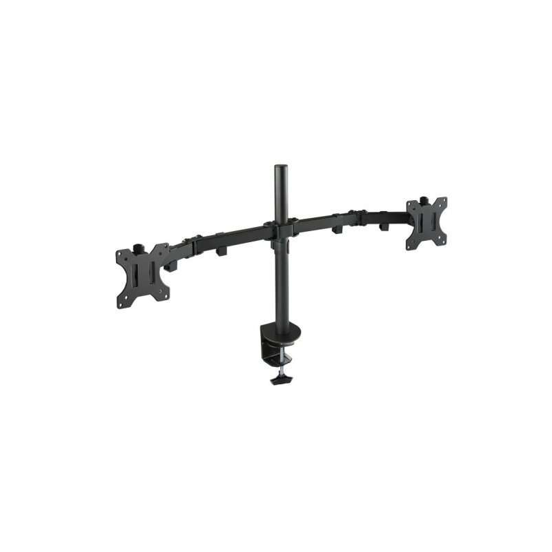 Support de table Tooq avec bras articulés pour 2 écrans 13"-32" - Pivotant et inclinable - Gestion des câbles - Poids max 8kg x